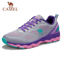 駱駝（CAMEL）跑步鞋淺灰/紫粉   女款A(yù)71318604 35