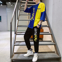 德萊文（Delewen） 五分袖 男士T恤 TZ67藍(lán)色 