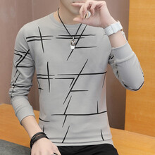 傳奇保羅（CHUANQIBAOLUO） 長袖 男士T恤 W07淺灰色 XL，L，XXXL，M，XXL