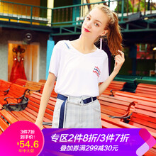 庫恩瑪維（KUHNMARVIN） 刺繡 短袖 T恤 女 V領