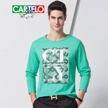 卡帝樂鱷魚（CARTELO） 長袖 男士T恤 綠色 XL，L，M