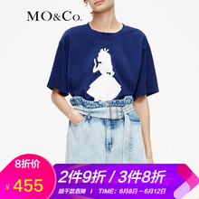 MO&Co. 拼色 短袖 T恤 女 圓領(lǐng)