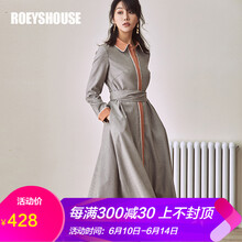 Roey s house 格子 口袋，拼接，纽扣 连衣裙