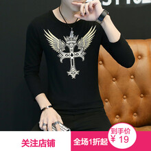 嘉曄（JIAYE） 長(zhǎng)袖 男士T恤 十字架黑長(zhǎng)袖 