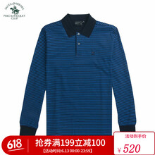 圣大保羅（POLO&RACQUET CLUB） 長(zhǎng)袖 男士T恤 深藍(lán)色K9 