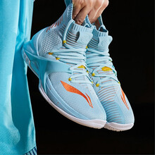 李寧（LI-NING）籃球鞋ABAP057-3 光芒藍(lán)/冰橙色 