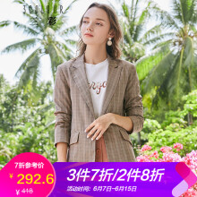 三彩 西裝領(lǐng) 長(zhǎng)袖 女 短外套 紐扣