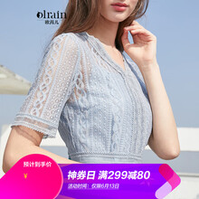 Olrain 純色 蕾絲 連衣裙