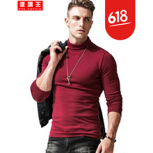 派旗王（PFK.PaFKin） 長(zhǎng)袖 男士T恤 高領(lǐng)紅色 