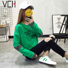 VCH 斜肩，印花 短袖 T恤 女 圓領(lǐng)