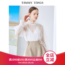 糖力 紗網(wǎng) 短袖 T恤 女 V領(lǐng)