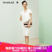 播（broadcast） 純色 不對稱(chēng)，拼接 連衣裙