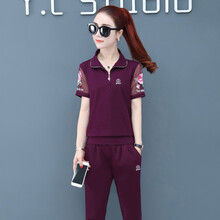 湖曼 刺繡 短袖 T恤 女 POLO領(lǐng)