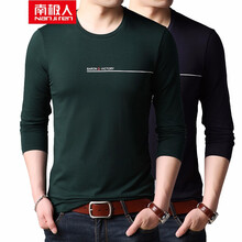 南極人（Nanjiren） 長(cháng)袖 男士T恤 綠色+藏青 