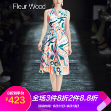 Fleur Wood  紐扣，印花 連衣裙