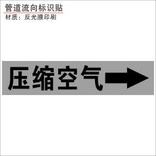 时度化工管道标识贴介质流向箭头色环标示标签反光膜箭头贴自来水进水