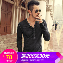 型男會(huì)社MIXLIMITED 長(zhǎng)袖 男士T恤 做舊深灰（預(yù)售8天3xl4xl現(xiàn)貨）  