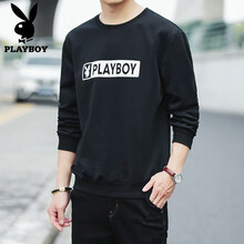 花花公子（PLAYBOY） 短袖 男士T恤 黑色長袖20183 