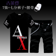 古萊登（GODLIKE） 短袖 男士T恤 AX黑+七分黑褲 