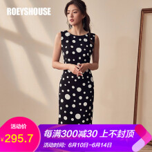 Roey s house 圓點 開衩，拉鏈，褶皺 連衣裙