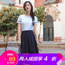 假兩件純棉連衣裙