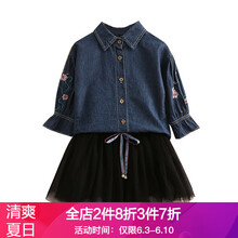 兒童牛仔紗長(zhǎng)袖裙