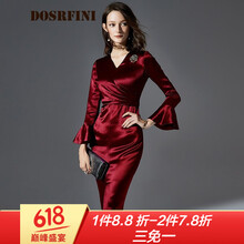 杜莎菲尼（DOSRFINI） 純色 金屬裝飾 連衣裙