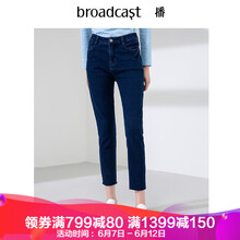 播（broadcast） 自然腰 鉛筆褲/小腳褲 女 九分褲 牛仔褲