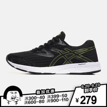 亞瑟士（asics）跑步鞋T825N-001黑色+黃色 