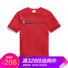 champion 短袖 男士T恤 TRS 紅色 