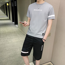 婭目（yamu） 五分袖 男士T恤 紅色 