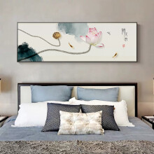 背景墙壁画民宿酒店宾馆客房挂画现代简约温馨艺术画房间墙画 荷花韵
