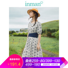 茵曼（INMAN） 碎花 腰帶 連衣裙