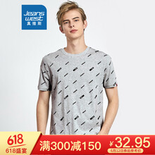 真維斯（Jeanswest） 短袖 男士T恤 淺花灰2080 