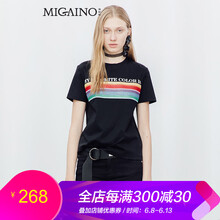 曼婭奴（MIGAINO） 亮片 短袖 T恤 女 圓領(lǐng)