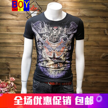 CHIC BOY 短袖 男士T恤 黑色T38215 
