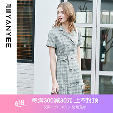 顏域（YANYEE） 格子 綁帶 連衣裙