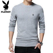 花花公子（PLAYBOY） 長(zhǎng)袖 男士T恤 818灰色 XL，L，XXXL，XXL，M