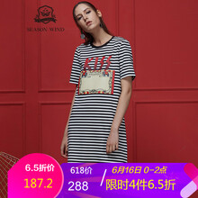 季候風(fēng)（SEASONWIND）  不對稱，條紋，印花 連衣裙