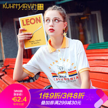 庫(kù)恩瑪維（KUHNMARVIN） 拼接，紐扣，印花 短袖 T恤 女 POLO領(lǐng)