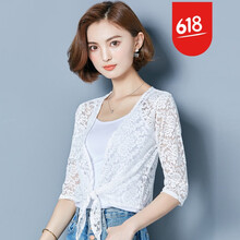 古萊登（GODLIKE）  五分袖 女 短外套 鏤空，蕾絲，紗網(wǎng)