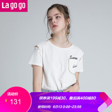 lagogo 刺繡，紐扣，綁帶 短袖 T恤 女 圓領(lǐng)