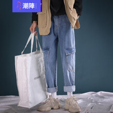 潮陣（CHAOZHEN） 寬松褲 復(fù)古風(fēng) 男士牛仔褲