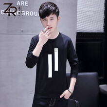 札若 長(cháng)袖 男士T恤 101黑色 