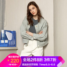 復古風牛仔棒球外套