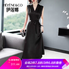 v領(lǐng)緞面女裝裙