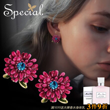 special耳環(huán)925銀，標準S925銀耳針 環(huán)保合金 手繪工藝琺瑯彩