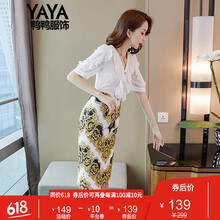 鴨鴨服飾（yaya）  格子，拼色 連衣裙