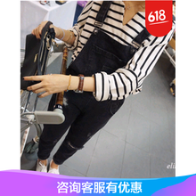 珂梵圖（Kefantu） 高腰 背帶褲 女 九分褲 牛仔褲