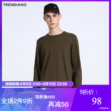 TRENDIANO 長(zhǎng)袖 男士T恤 軍綠520 